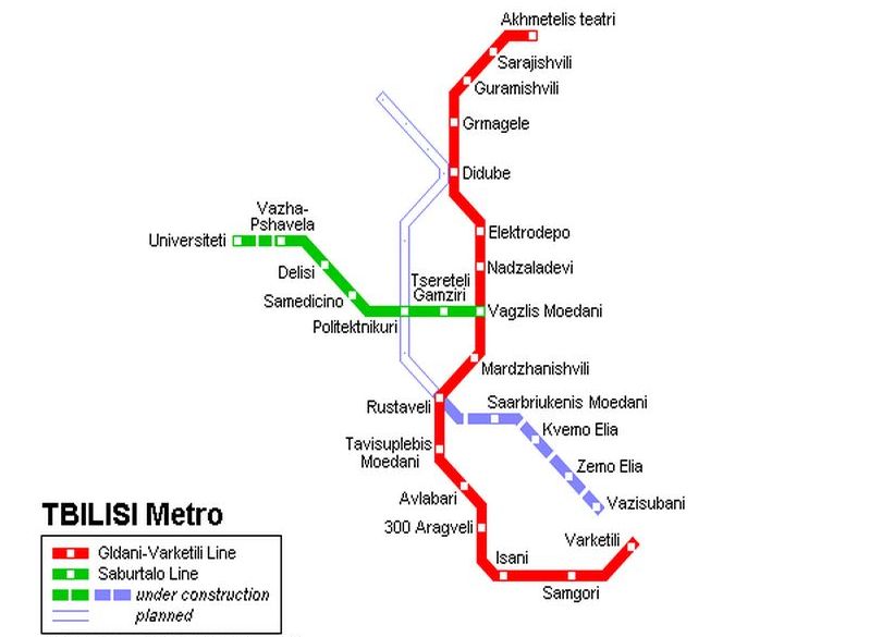 Метрополитен тбилиси схема