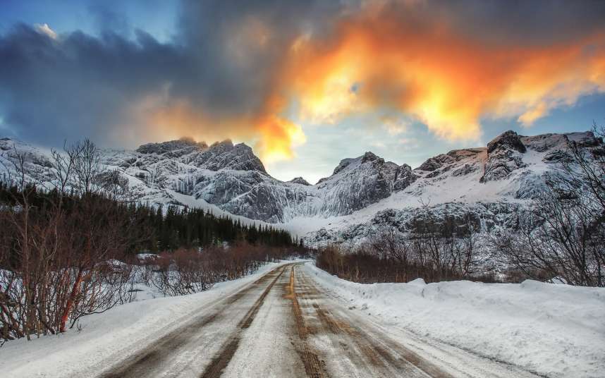 Snow-road-mountains